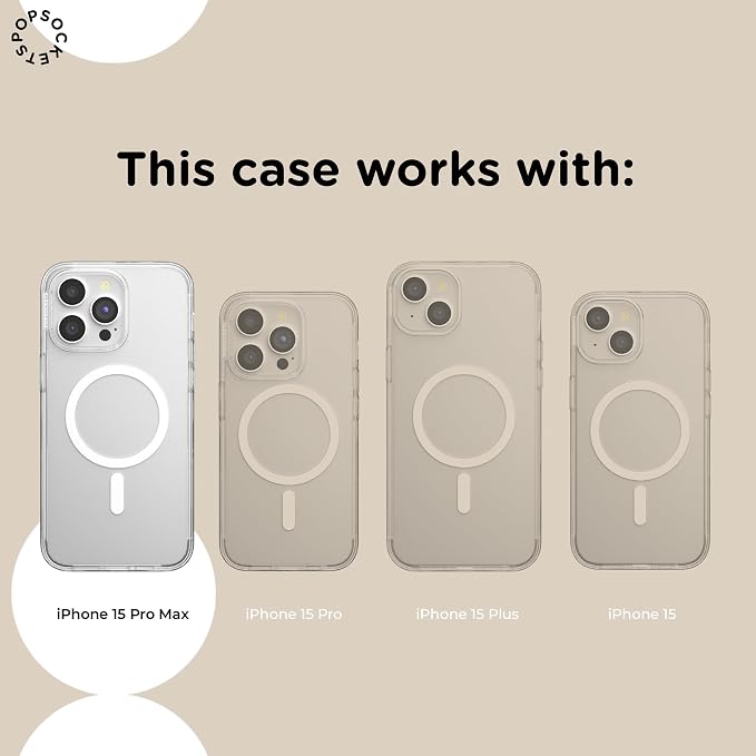 PopSockets iPhone 15 Pro Max Phone Case with MagSafe, Wireless Charging Compatible, Bookish - Storied Shelves