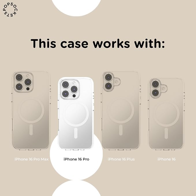 PopSockets iPhone 16 Pro Phone Case with MagSafe, Wireless Charging Compatible, Bookish - Mirror Starfall