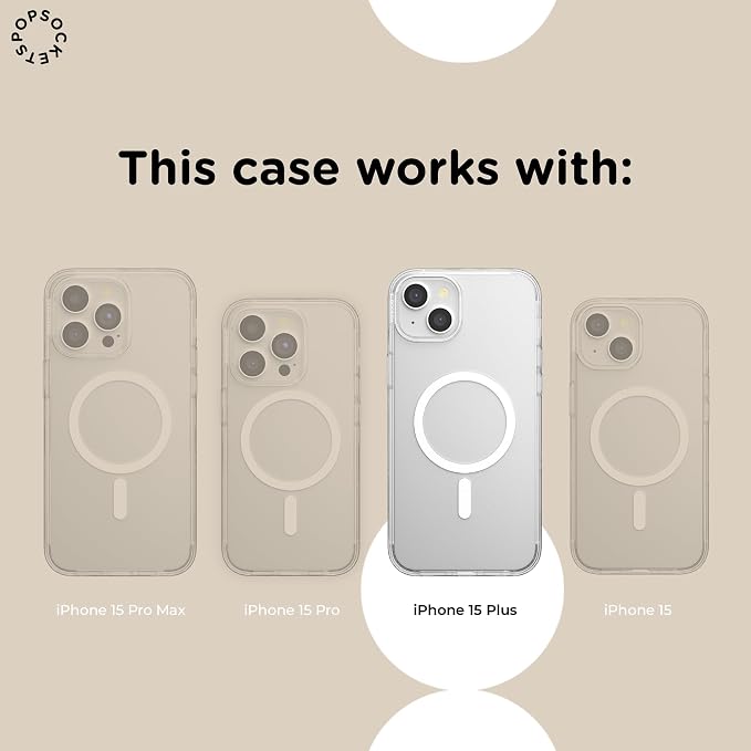 PopSockets iPhone 15 Plus Phone Case with MagSafe, Wireless Charging Compatible, Disney - Boho Wildflowers Maroon