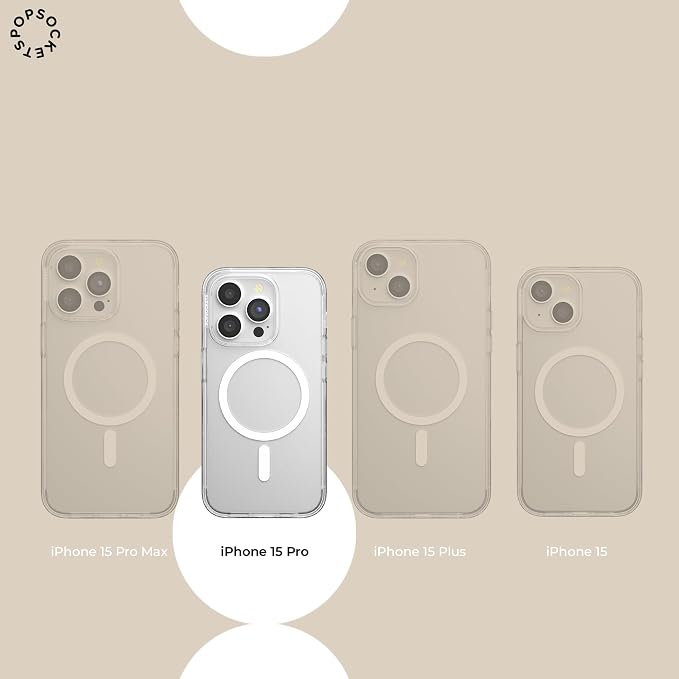 PopSockets iPhone 15 Pro Phone Case with MagSafe- Starstruck | Magnetic, Wireless Charging, Camera & Drop Protection, Electronic Accessories, For iPad/Kindle/iPhone/Android