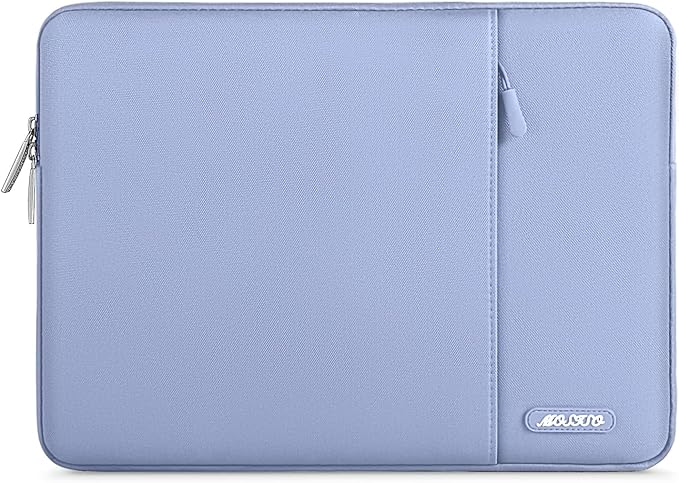 MOSISO Laptop Case 13.3 inch, 13-13.3 inch Laptop Sleeve Compatible with MacBook Air/Pro 13 / Pro 14, HP Dell ASUS Lenovo Notebook, Polyester Vertical Computer Sleeve Bag with Pocket, Pastel Blue