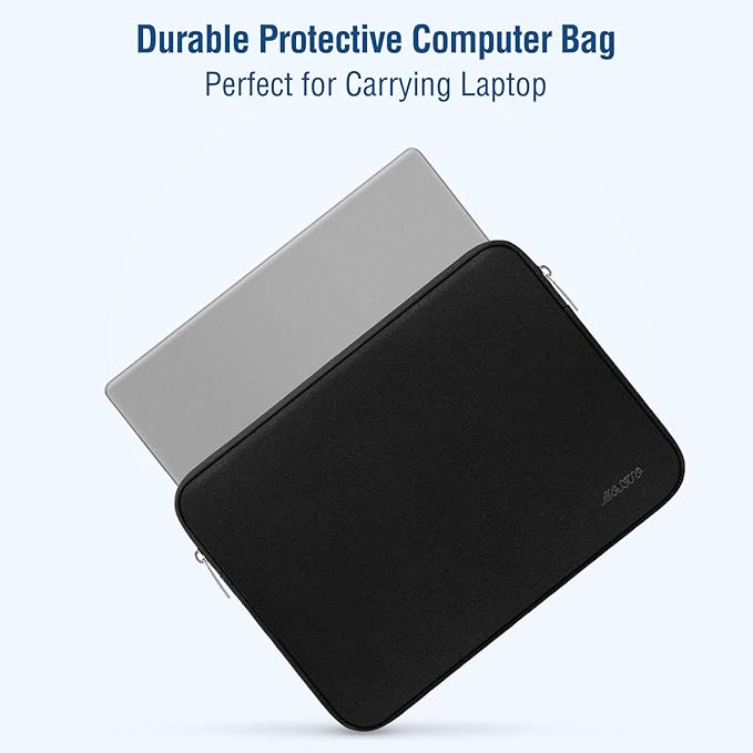 MOSISO Laptop Case 15 inch, 15 inch Laptop Sleeve Bag Compatible with MacBook Air 15 M4 A3241 M3 A3114 M2 A2941 2025 2024 2023, Dell XPS 15, Neoprene Computer Sleeve Bag with Small Case, Black