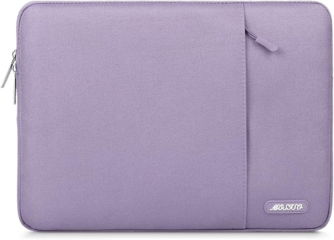 MOSISO Laptop Case 16 inch, 15-15.6 inch Laptop Sleeve Compatible with MacBook Pro 16 M4 M3 M2 M1, HP Acer Dell Lenovo ASUS Notebook, Polyester Vertical Computer Sleeve Bag with Pocket, Purple